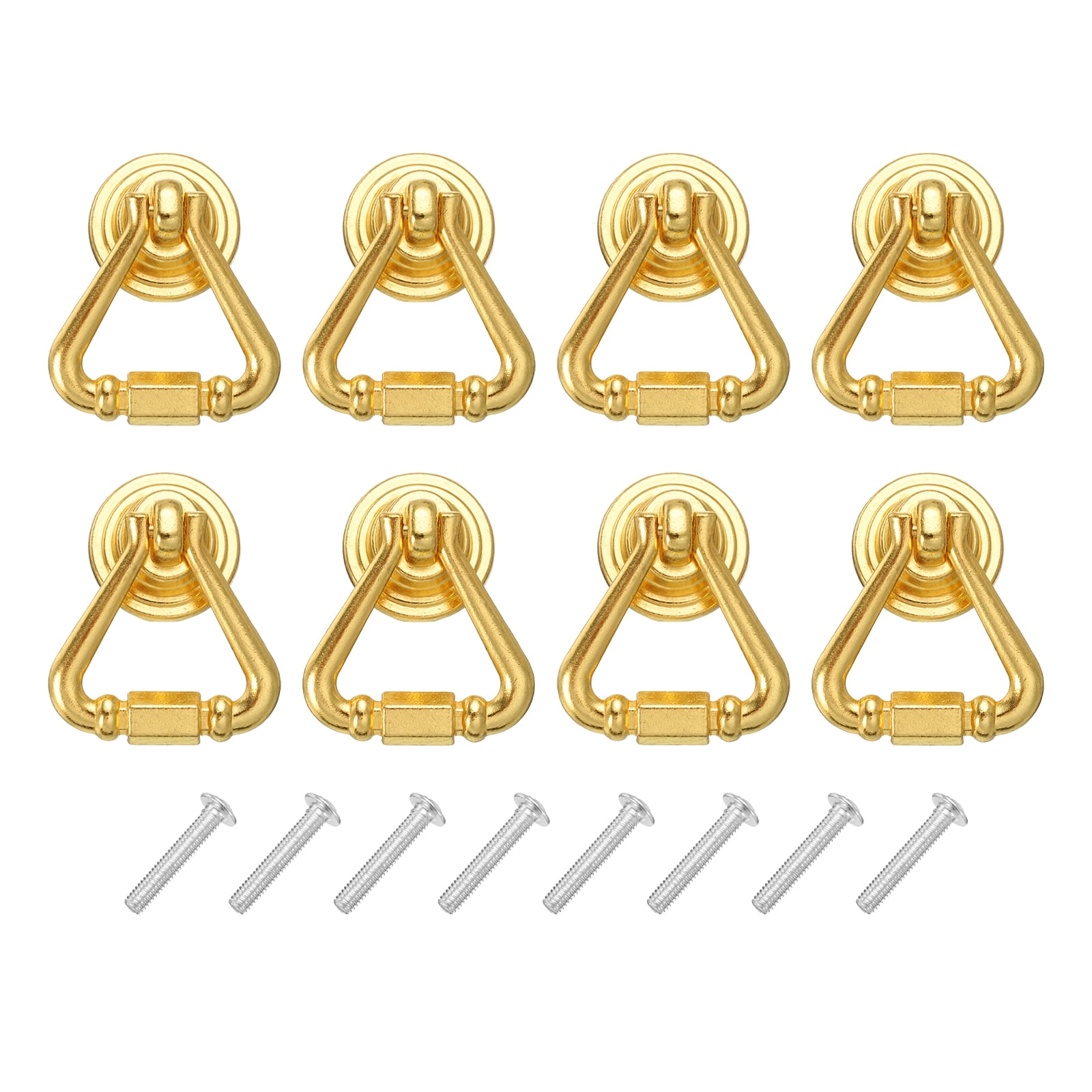 Uxcell 8 Sets Triangle Ring Drawer Pulls with Screws for Dresser Drawer ...