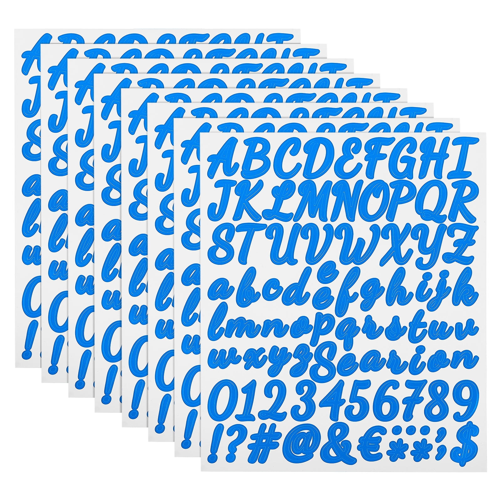 Uxcell 8 Sheet 672 Pcs Self Adhesive Vinyl Letter Number Stickers Kit ...