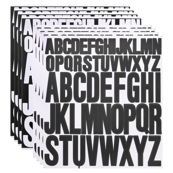 Uxcell 8 Sheet Vinyl Letter Sticker, 1 Inch, 2 Inch 416Pcs Stick Letters, Black&White