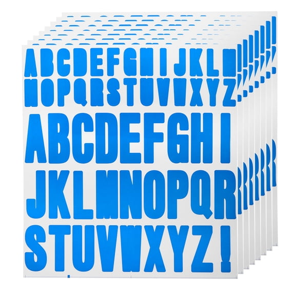 Uxcell 9.1 x 7.7 inches 8 Sheets Letter Stickers Vinyl Letters for Indoor Outside Sticker Decal Powder Blue
