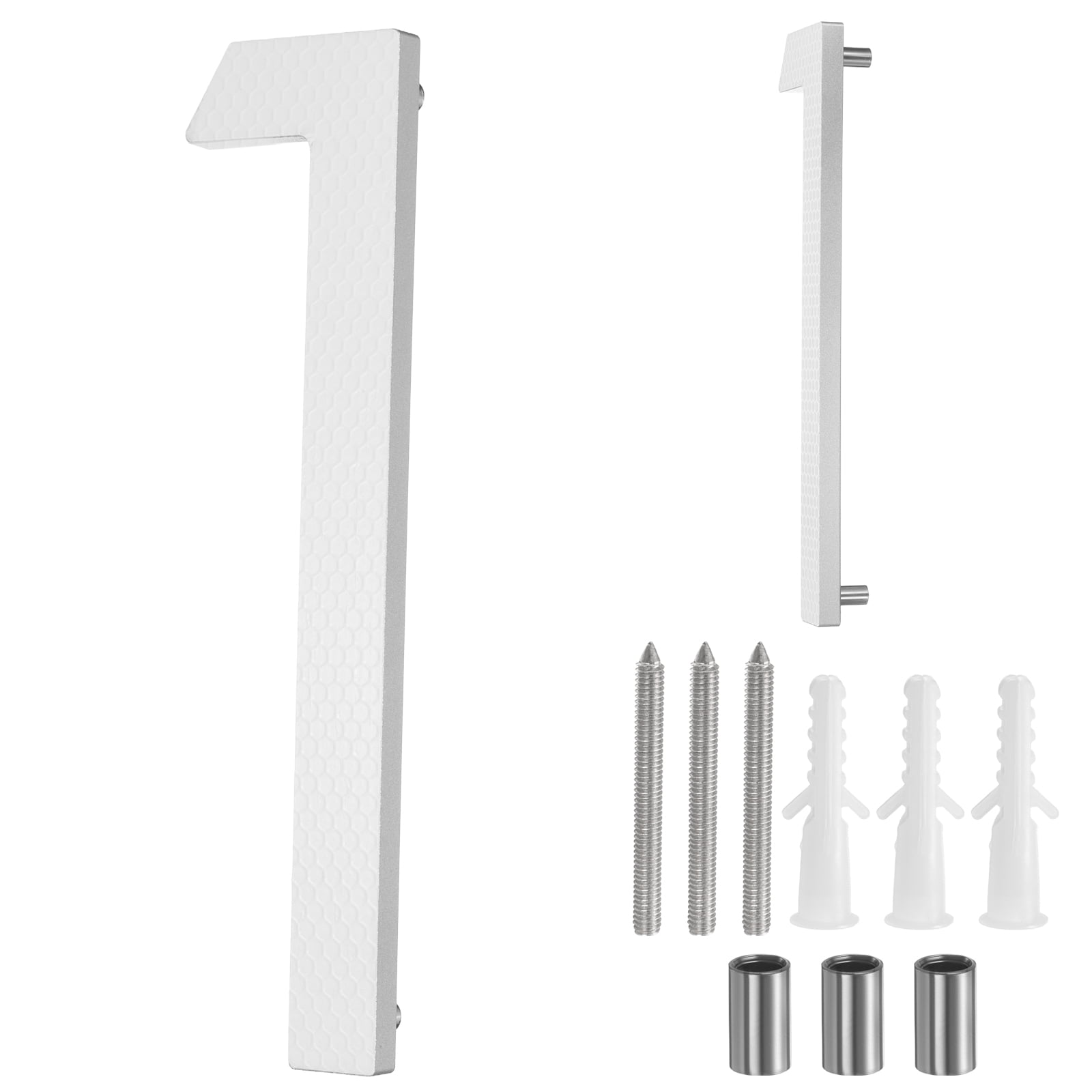 Uxcell 8" Solid Aluminum Floating House Number for Outside(Number 1, Reflective Silver)