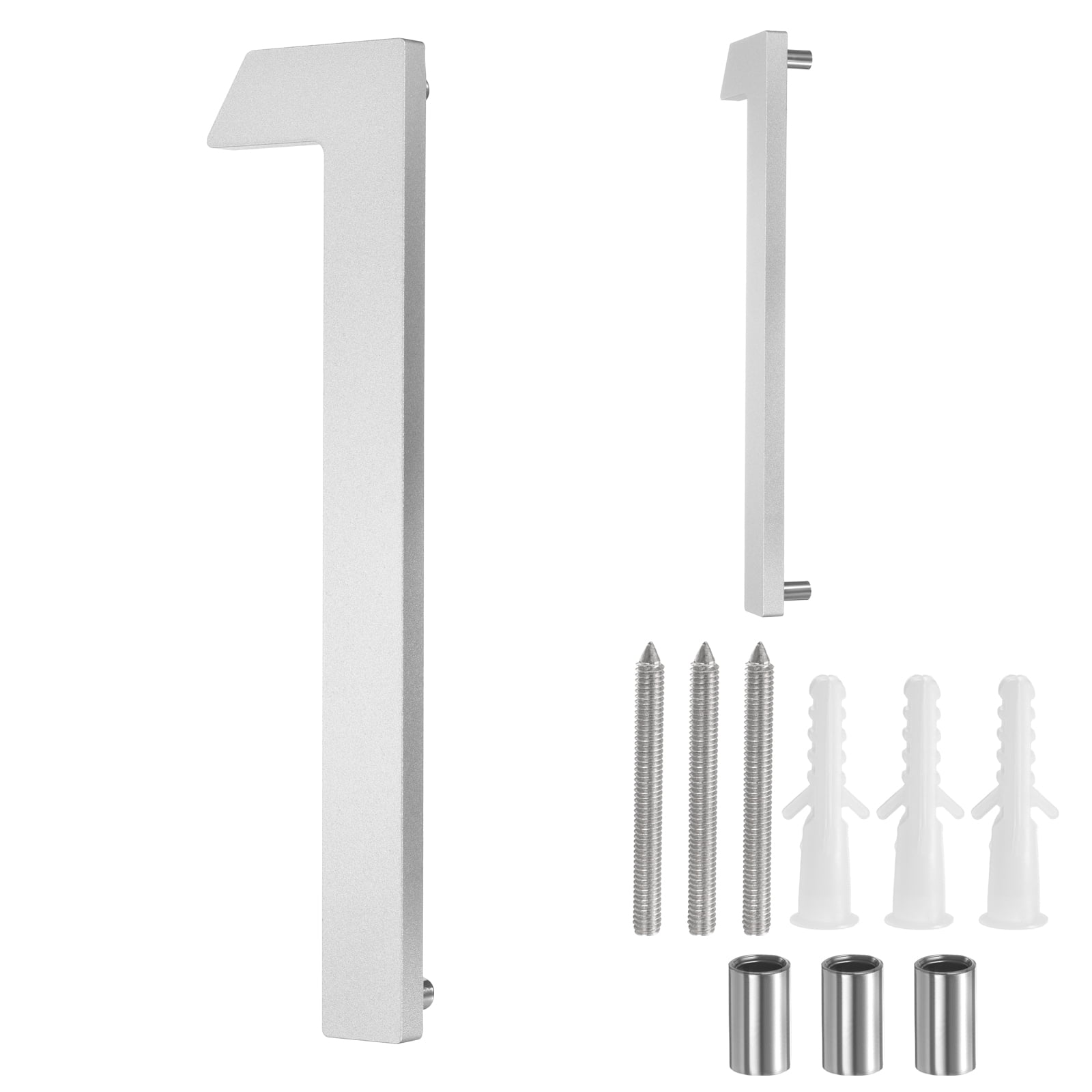 Uxcell 8" Solid Aluminum Floating House Numbers for Outside Address(Number 1, Silver)