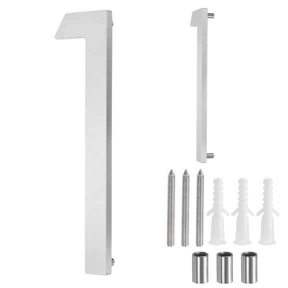 Uxcell 8" Solid Aluminum Floating House Numbers for Outside Address(Number 1, Silver)
