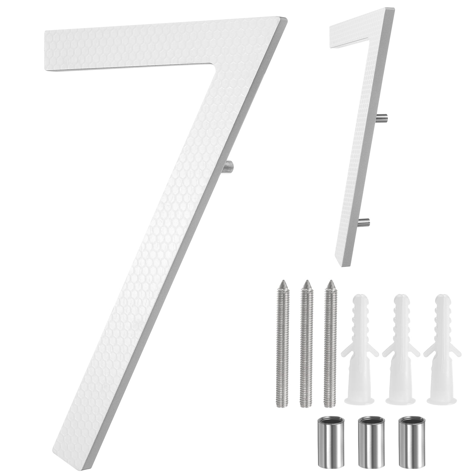 Uxcell 8" Solid Aluminum Floating House Numbers for Outside Address(Number 7, Reflective Silver)