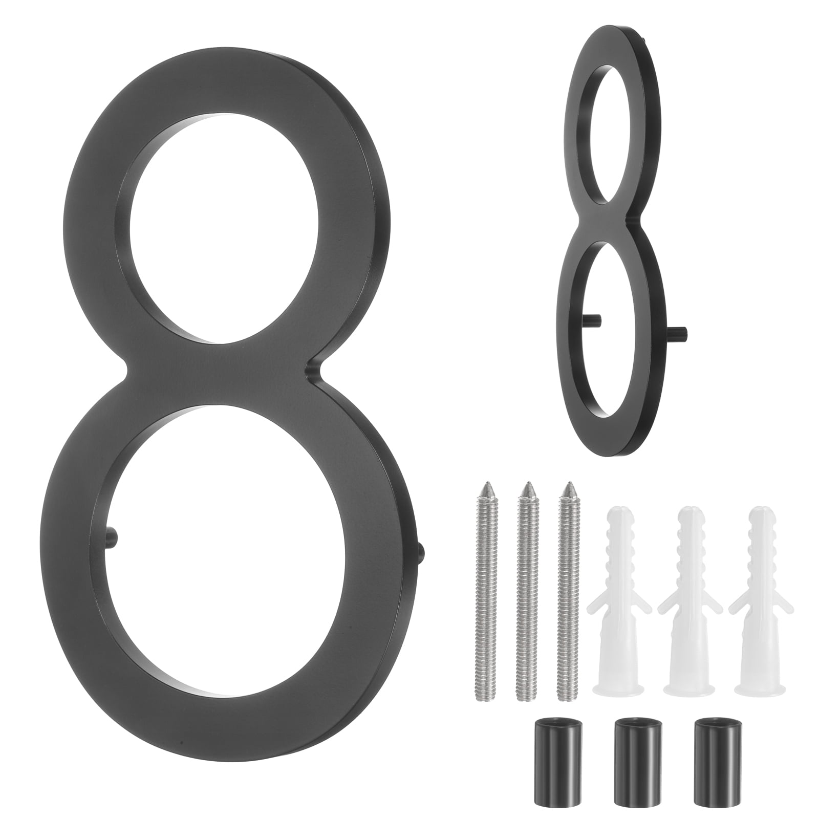 Uxcell 8" Solid Aluminum Floating House Numbers for Outside Address(Number 8, Black)