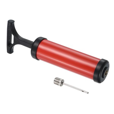Uxcell 8" Sports Ball Pump Kit Portable Hand Air Inflator Basketball Pump with Inflation Needle Red Black