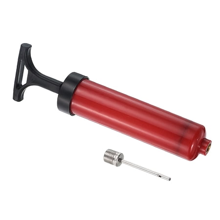 Uxcell 8" Sports Ball Pump Kit Portable Hand Inflator Basketball Pump with Inflation Needle Red Black
