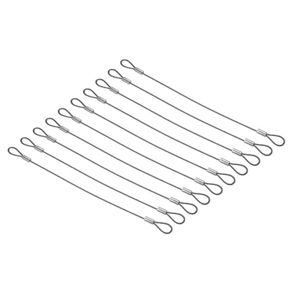 Uxcell 8" Stage Lights Safety Cable 304 Stainless Steel 1.5mm Dia Security Rope, 10 Pack