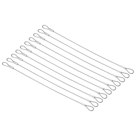 Uxcell 8" Stage Lights Safety Cable 304 Stainless Steel 1mm Dia Security Rope, 10 Pack