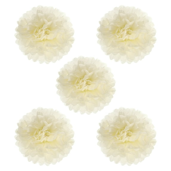 Uxcell 8" Tissue Pom Poms Paper Flowers Ball Wedding Party Decoration, Beige 5 Pack