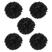 Uxcell 8" Tissue Pom Poms Paper Flowers Ball Wedding Party Decoration, Black 5 Pack