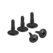 Uxcell #8 x 1/2" Carbon Steel Phillips Head Self Tapping Screws Black 100 Pack