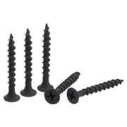 Uxcell #8 x 1 3/8-inch Wood Screws Carbon Steel Self Tapping Black 50 Pack