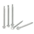 thumbnail image 1 of Uxcell #8 x 1 31/32" 410 Stainless Steel Hex Washer Head Self Drilling Screws 50 Pack, 1 of 4