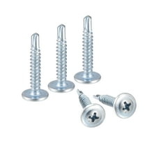 Uxcell #8 x 1" Carbon Steel Phillips Head Self Tapping Screws Silver Tone 100 Pack