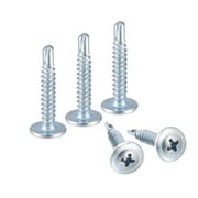 Uxcell #8 x 1" Carbon Steel Phillips Head Self Tapping Screws Silver Tone 50 Pack