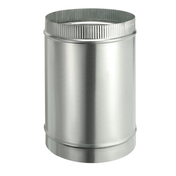 Uxcell 8 x 12 Inch Round Dryer Duct, 1PCS Galvanized Steel Crimped Straight Air Vent Duct Extension Coupler Pipe Adapter Connector for HVAC Dryer Hood Ventilation Chimney, Silver