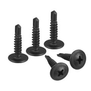 Uxcell #8 x 3/4" Carbon Steel Phillips Head Self Tapping Screws Black 100 Pack