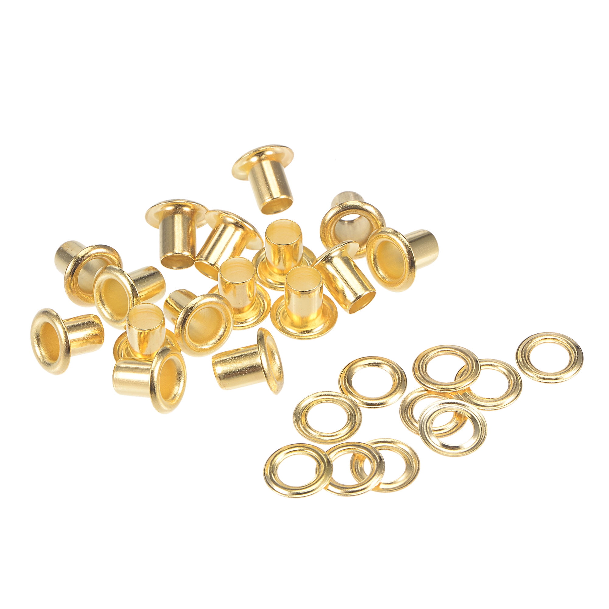 Uxcell 8 x 4 x 7mm Copper Grommets Eyelets with Washers Chrome Plated