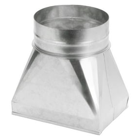 Uxcell 8" x 6" x 6" Straight Register Boot, Galvanized Steel Transition Rectangular to 6" Round Duct Transition Fitting for Connecting Floor Register Grille HVAC Duct Fittings