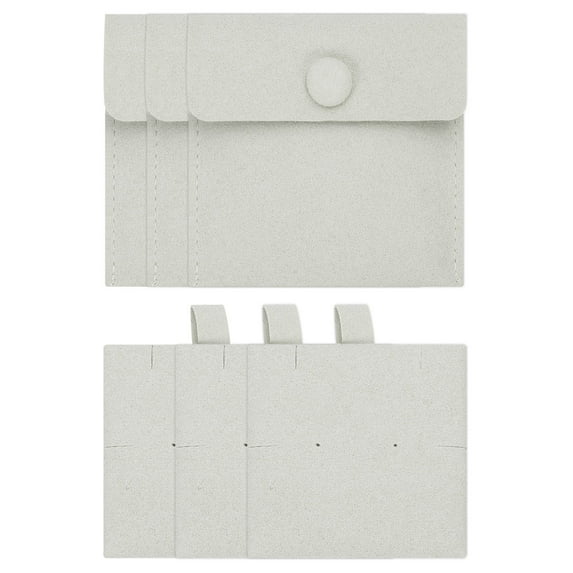 Uxcell Microfiber Jewelry Pouches, Velvet Jewelry Pouches with Insert Luxury Gift Bag for Storing Ring Necklaces Gray