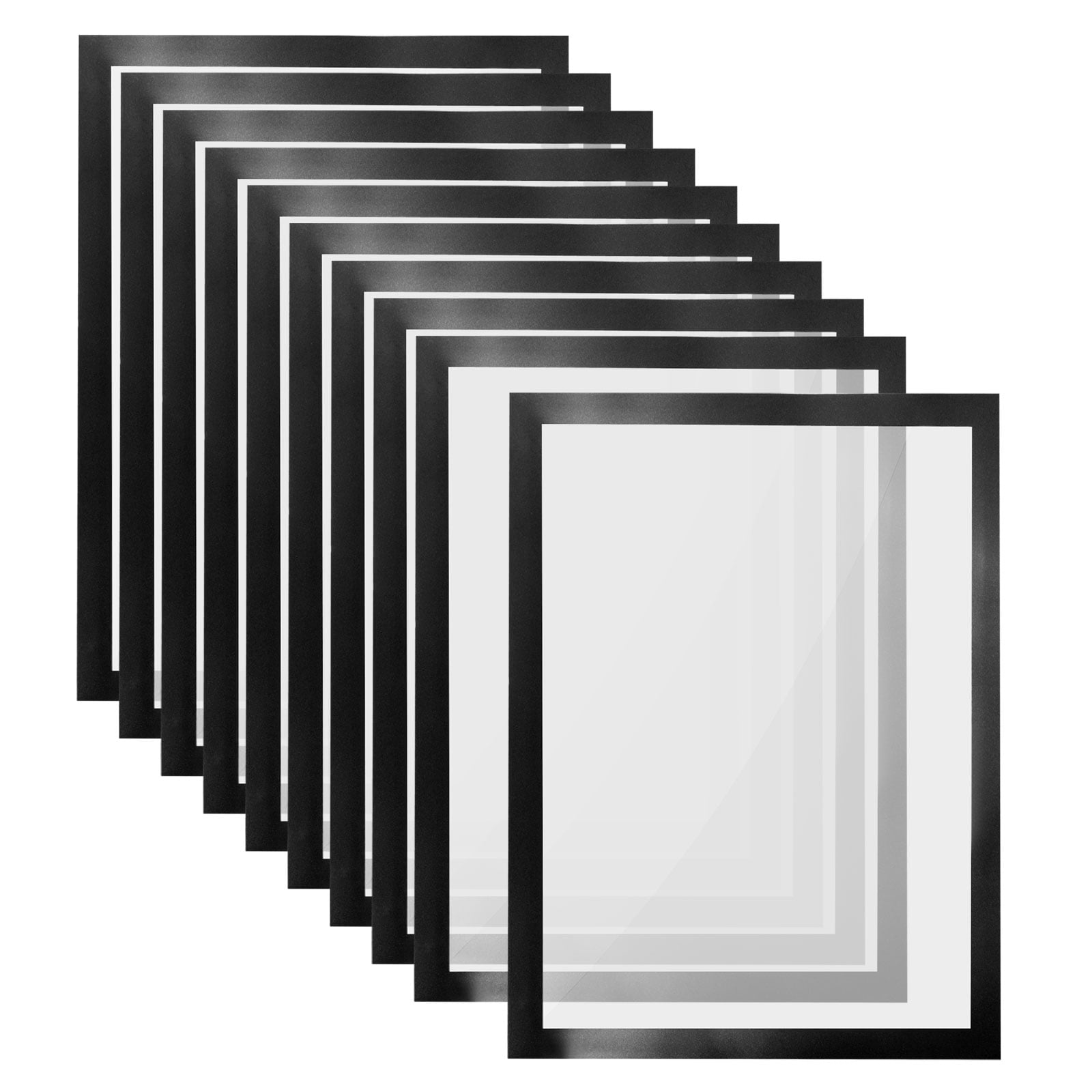 Uxcell 8"x12" Display Frame A4 Adhesive Sign Holder Black 10 Pack