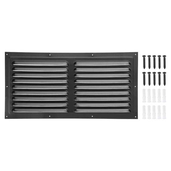 Uxcell 8"x16" Aluminum Gable Vent Exterior Wall Outlet Vent Square Soffit Vent HVAC Louver Air Grille with Built-in Screen