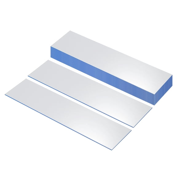 Uxcell 8"x2" Blank Name Plates, 20 Pack Custom Engraved Name Plate Rectangle Laser Engraving Blanks for Personalized Nameplates Office Door DIY Painting Supplies, Silver, Blue