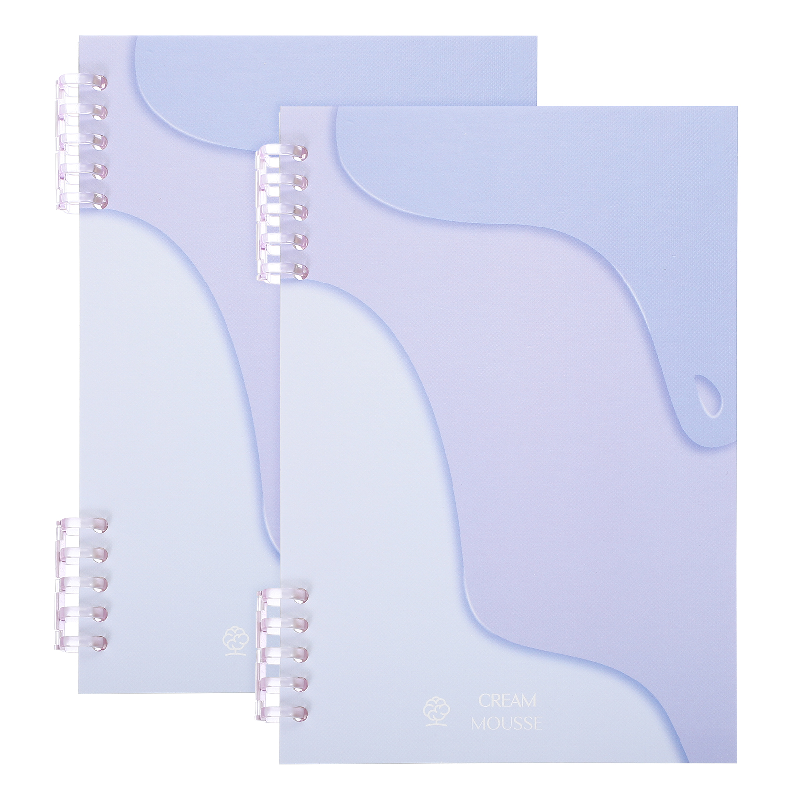 8"x6" Inch Spiral Notebook, 2 Pcs Reusable Discbound Journal Binder, Refillable Planner for Meeting Work Graduation Birthday Gift, Light Purple