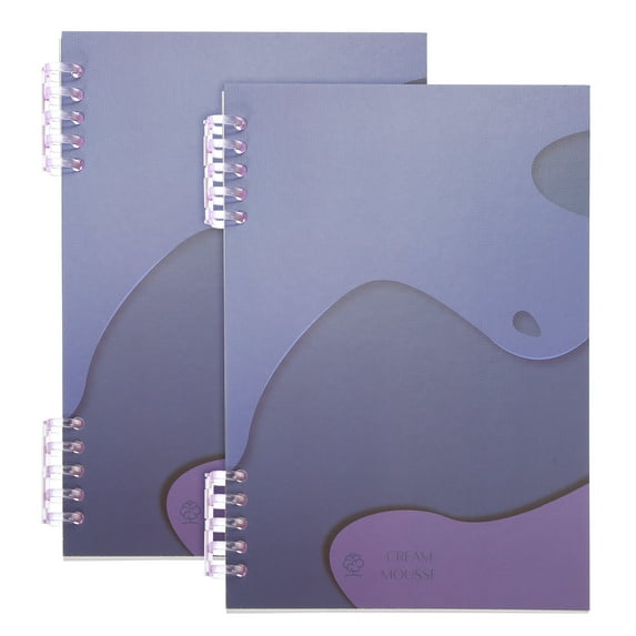 8"x6" Inch Spiral Notebook, 2 Pcs Reusable Discbound Journal Binder, Refillable Planner for Meeting Work Graduation Birthday Gift, Purple