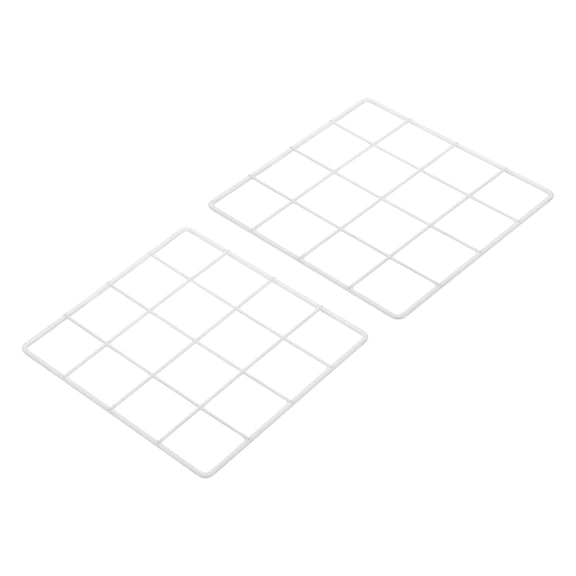 Uxcell 8"x8" Wire Grid Panel, 2 Pcs Wall Grid Decorative Board Photo Display for Home Office Wedding, White