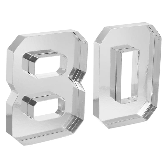 Uxcell 80 Cardboard Number Set, Paper Box Fillable Tray Container for Mache Chocolate Candy Decorations, 10" Silver