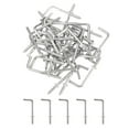 thumbnail image 1 of Uxcell 80 Pack L Shape Hooks, 1 Inch Right Angle Screw Hooks for Hanging, Silver, 1 of 7