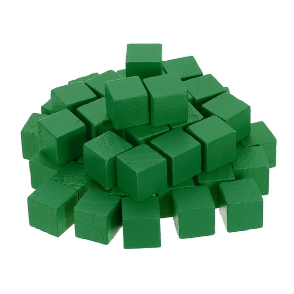 Uxcell 80 Pack Wood Blocks for Crafts, 2cm Unfinished Wood Cube Solid Wooden Blank Square Block for DIY Craft Projects Personalized Gifts, Green