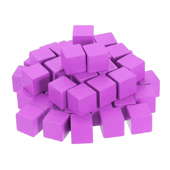 Uxcell 80 Pack Wood Blocks for Crafts, 2cm Unfinished Wood Cube Solid Wooden Blank Square Block for DIY Craft Projects Personalized Gifts, Purple