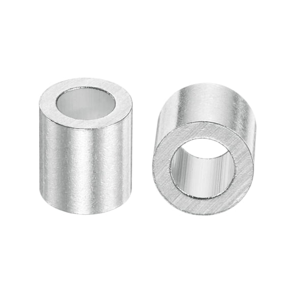 Uxcell 80 Pcs Aluminum Crimping Loop Sleeve, 5/32 Inch(4mm) Round Wire Rope Loop Sleeve Crimps Ferrule for Wire Rope and Electric Wires End Assortment