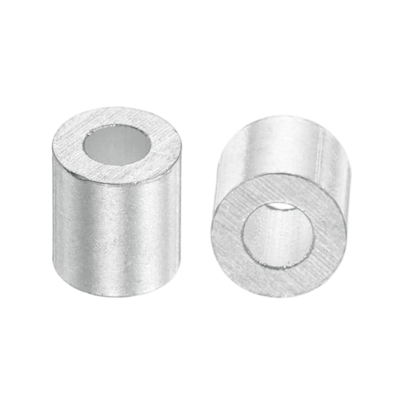 Uxcell 80 Pcs Aluminum Crimping Loop Sleeve, 5/64 Inch(2mm) Round Wire Rope Loop Sleeve Crimps Ferrule for Wire Rope and Electric Wires End Assortment