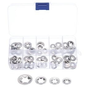 Uxcell 80 Pcs Internal Tooth Washers Set, 4 Sizes M3/M4/M5/M6 Quick Star Locking Washers, 304 Stainless Steel