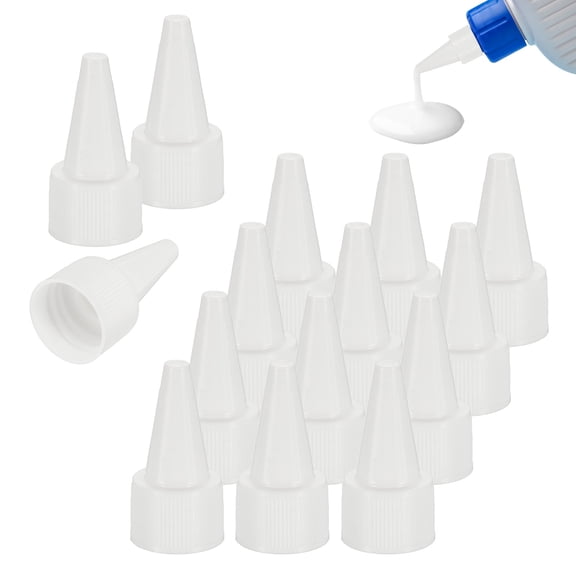 Uxcell 80 Pcs Snip Tip Applicator, 0.71" Extra Tips Caps for Glue Replacement Plastic Adhesive Nozzle and Caps Precision Applicator for Glue Bottle Adhesive Tubes Dispensing, White