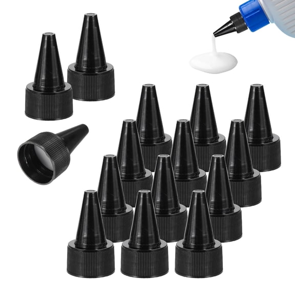 Uxcell 80 Pcs Snip Tip Applicator, 1.1" Extra Tips Caps for Glue Replacement Plastic Adhesive Nozzle and Caps Precision Applicator for Glue Bottle Adhesive Tubes Dispensing, Black