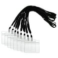 thumbnail image 1 of Uxcell 80 Set Name Tag Holders with Lanyard, Plastic Waterproof Horizontal Badge Holder with Alligator Clip Lanyards for ID Badges Office Teacher Events Meetings, Black(4x2 Inch), 1 of 6