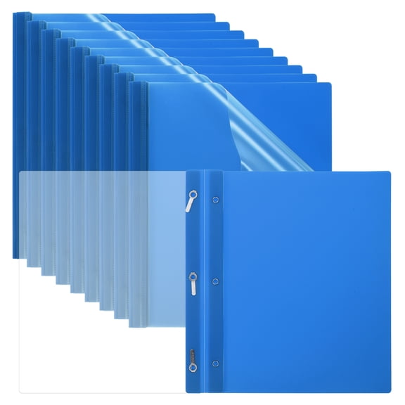 Uxcell 80 Sheet Capacity Clear Front Presentation Binders with 3 Metal Prong Fasteners, Dark Blue 30 Pcs