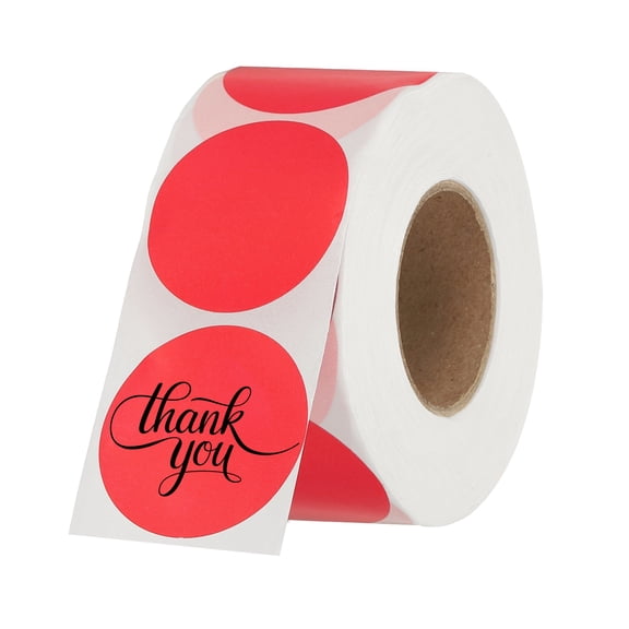 Uxcell 800Pcs Round Thermal Labels 1.6" Circle Colored Stickers Self Adhesive Tags for Office Diary Notebook Red