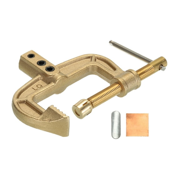Uxcell 800A Brass G-shape Ground Welding Earth Clamp C-Clamp T-Handle Maximum Clamping Range 60mm Rod Holder
