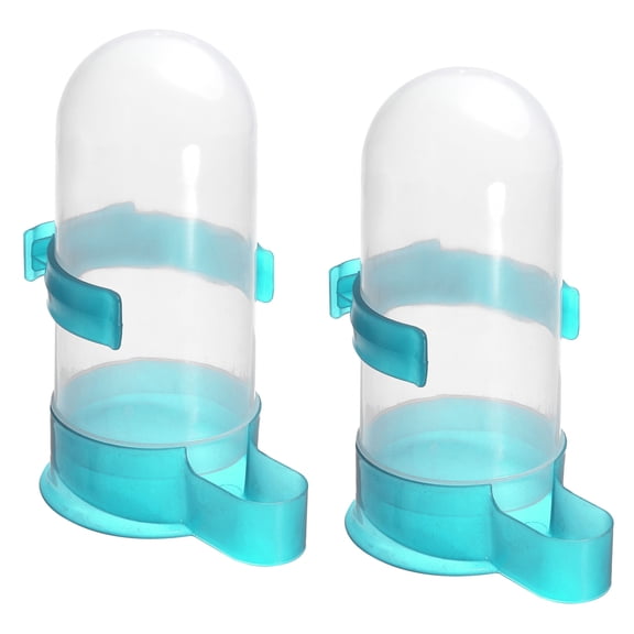 Uxcell 800ml Automatic Pigeon Feeder Bird Cage Waterer Hanging Drinker Water Dispenser, Light Blue 2 Pack