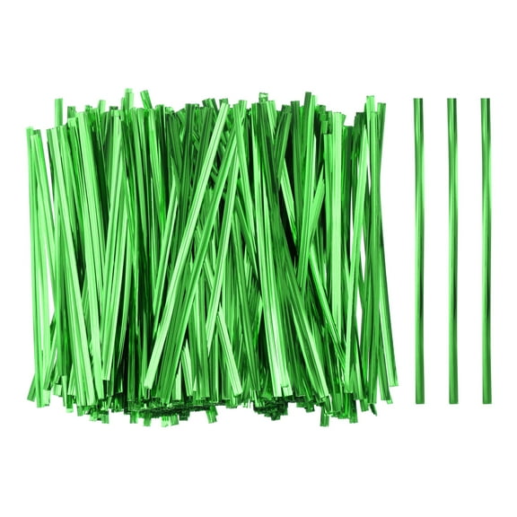 Uxcell 800Pcs Bag Twist Ties 4.7" Reusable Plastic Twist Ties Wire Cable Ties for Party Bread, Green