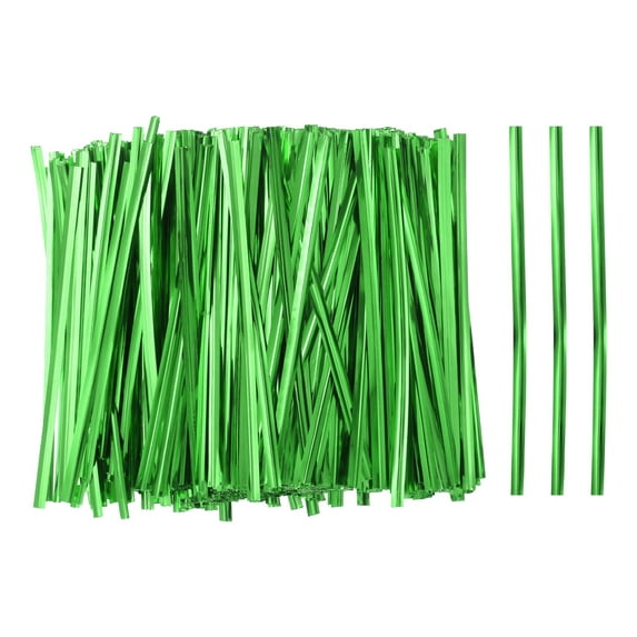 Uxcell 800Pcs Bag Twist Ties 4" Reusable Plastic Twist Ties Wire Cable Ties for Party Bread, Green