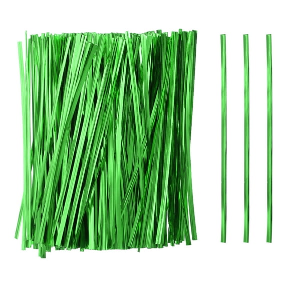 Uxcell 800Pcs Bag Twist Ties 6" Reusable Plastic Twist Ties Wire Cable Ties for Party Bread, Green