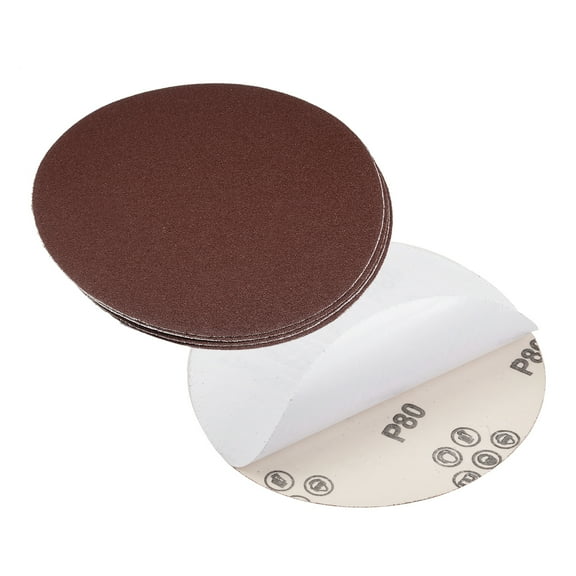 Uxcell 80Grits PSA Sanding Disc Adhesive Backed Sanding Sheets Sandpaper Aluminum Oxide Brown 5pcs
