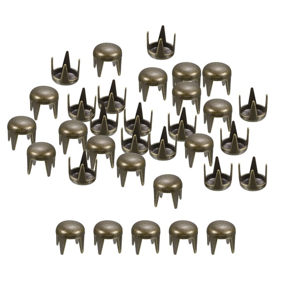 Uxcell 80Pack Bronze Round Dome Rivets, 4mm Brass Spike Studs Spots for DIY Clothes Belt Bag Shoes Leather Craft